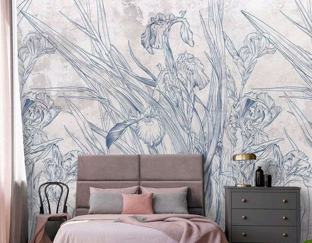 Фотообои в интерьере стебли цветов  9-2081 фото