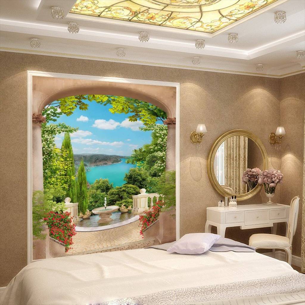 Фотообои Арка во дворик с фонтаном  17-0068