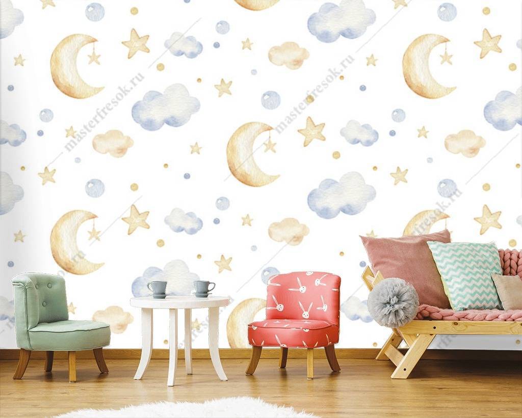 Фотообои Облака и месяц  12-659