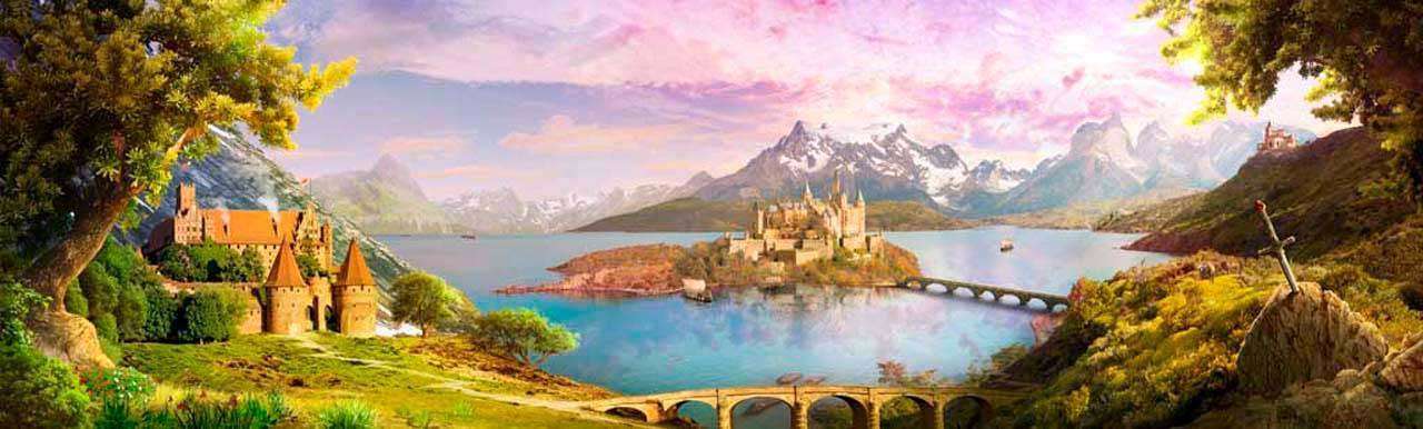 Фотообои в интерьере таинственный замок в озере  11-133 фото