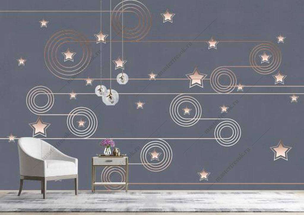 Фотообои в интерьере небо и звезды  16-085 фото