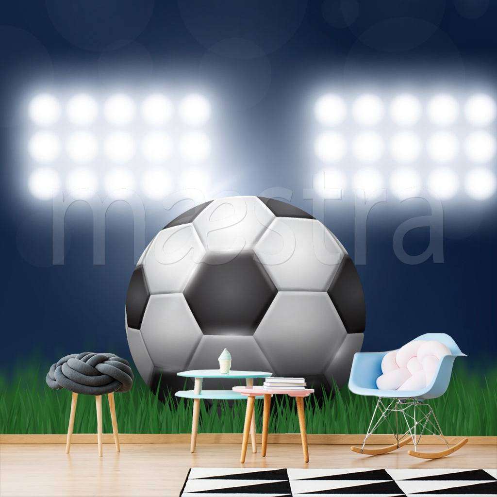 Фотообои в интерьере футбольный мяч на поле  12-534 фото