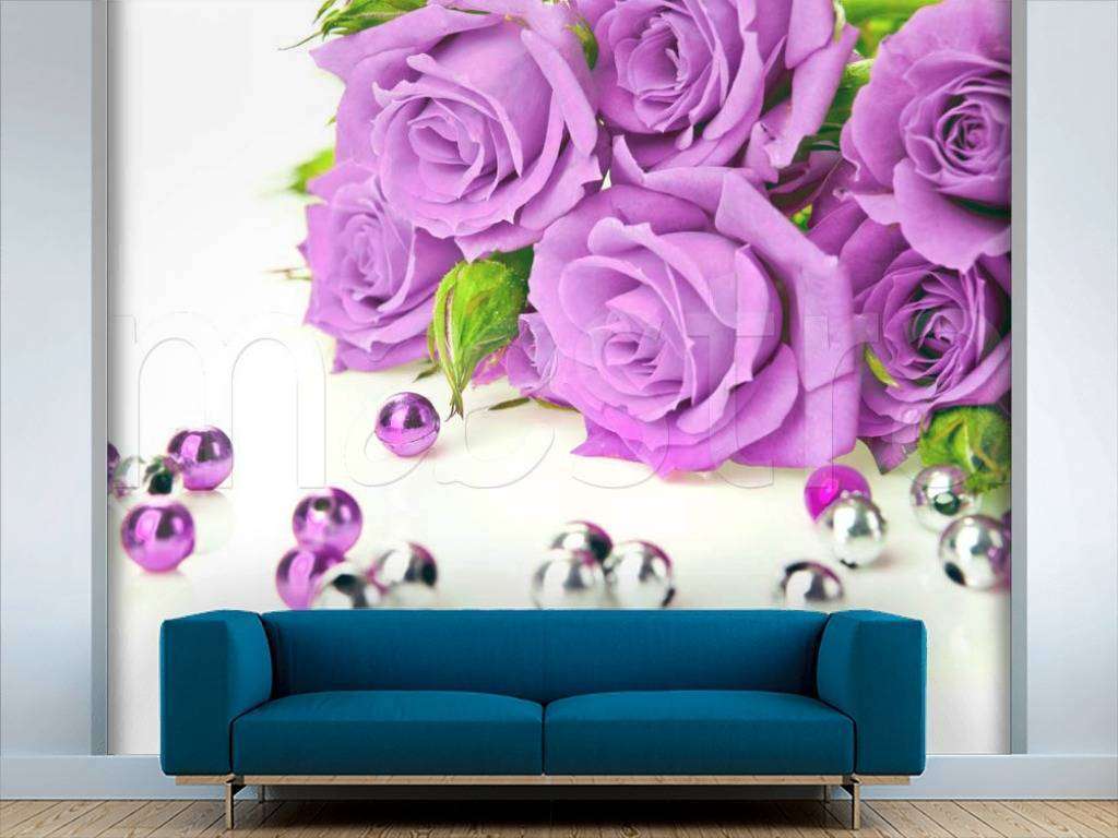 Фотообои Роза фиолетовая с жемчугом  4-023