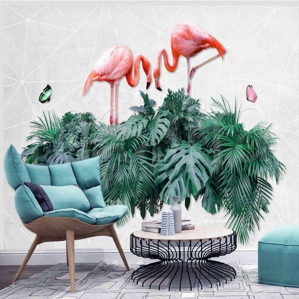 Фотообои в интерьере фламинго абстракция  15-518 фото