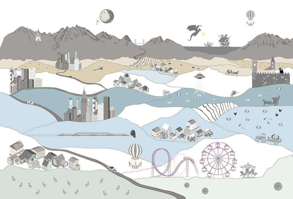 Фотообои в интерьере волшебный город  12-1529 фото