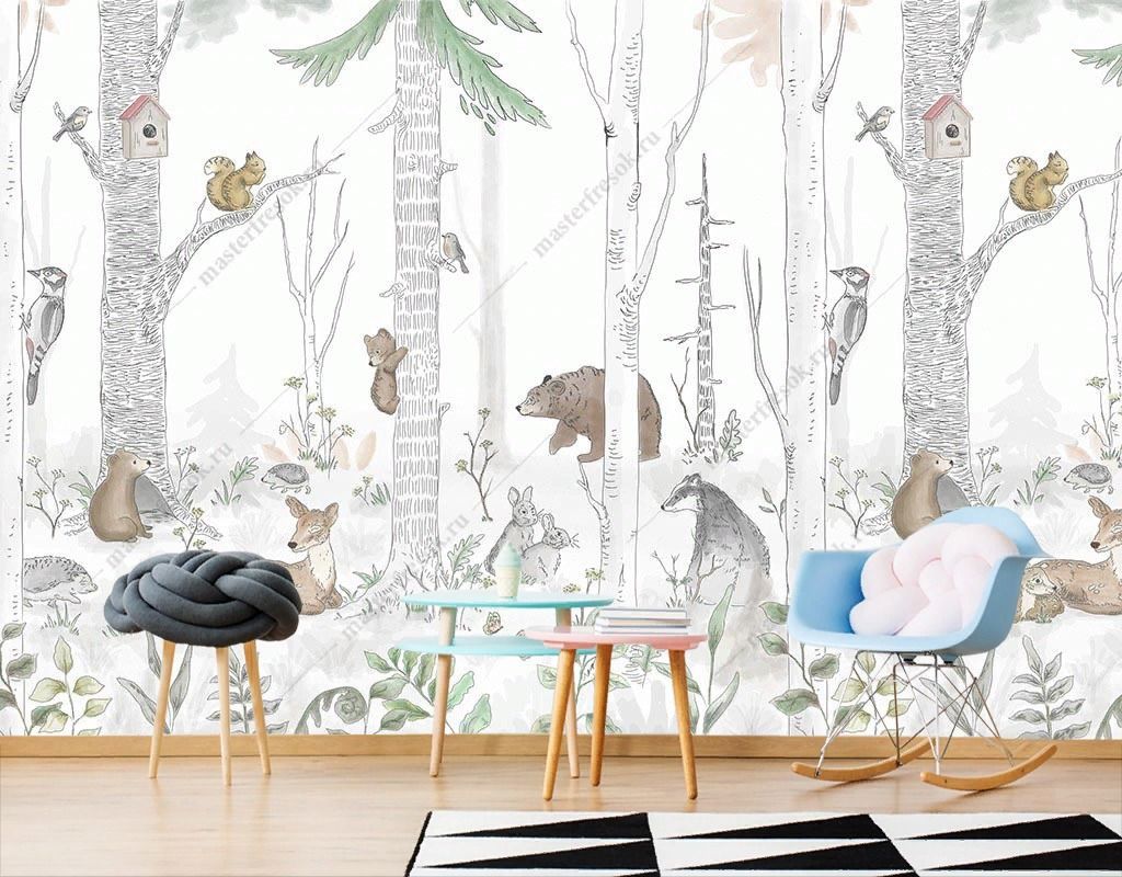 Фотообои в детскую Весенний лес.   14-727