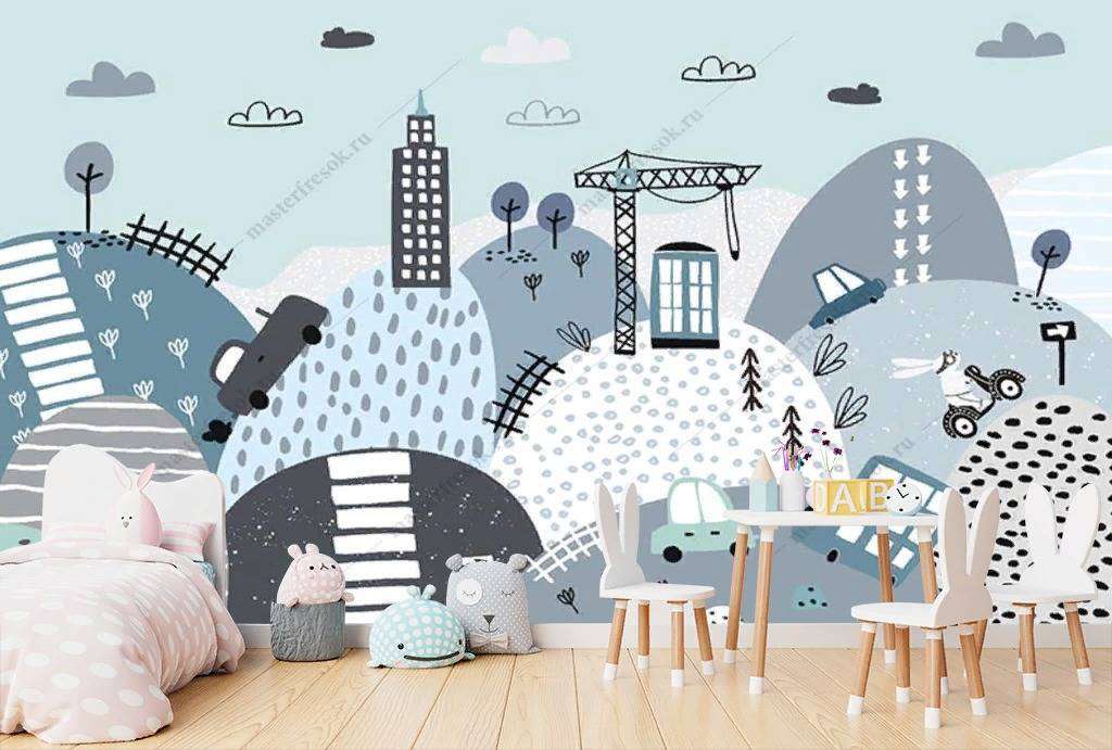 Фотообои в интерьере сказочный город в горах  12-1022 фото