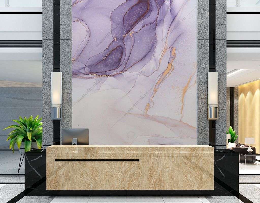 Фотообои в интерьере акварельный фон разводы  9-1515 фото