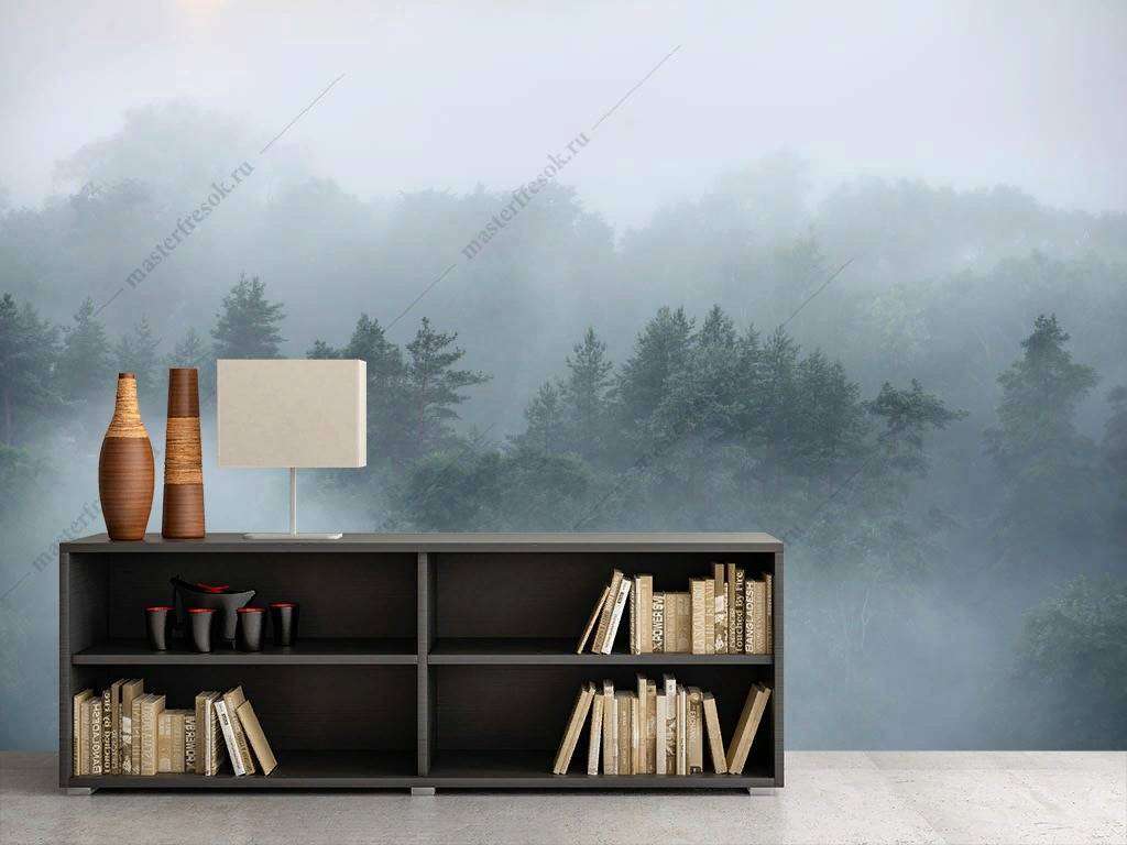Фотообои в интерьере туманное утро  9-1164 фото