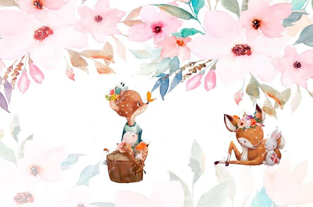 Фотообои в интерьере оленята  14-017 фото