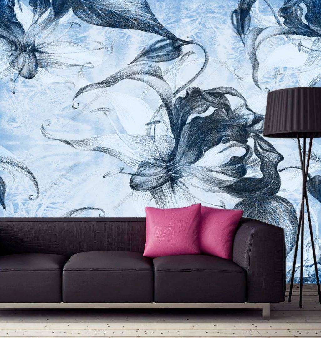 Фотообои в интерьере зимний узор  9-1173 фото