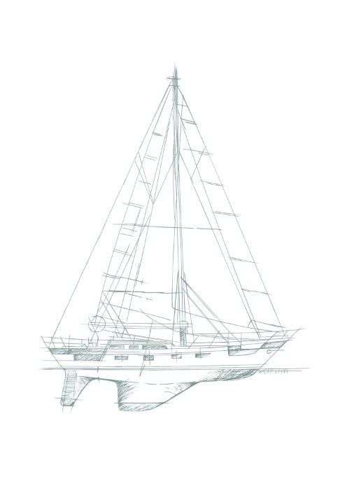 Фотообои в интерьере чертёж яхты   14-744 фото