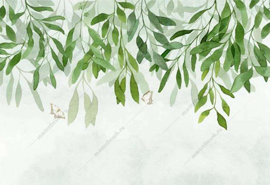 Фотообои в интерьере яркая листва  16-161 фото