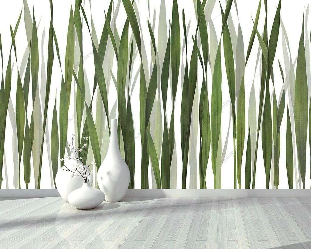 Фотообои в интерьере паттерн трава  9-1259 фото