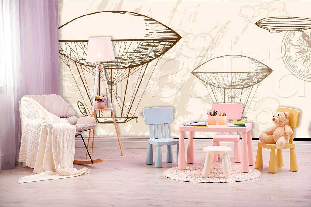 Фотообои в интерьере воздушные шары винтаж  12-427 фото