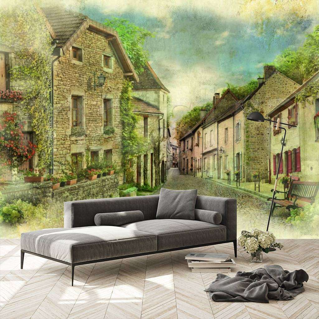 Фотообои Старый город на холсте  11-031