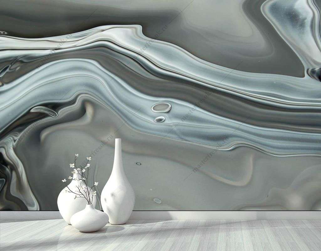 Фотообои в интерьере жидкий металл  9-1531 фото