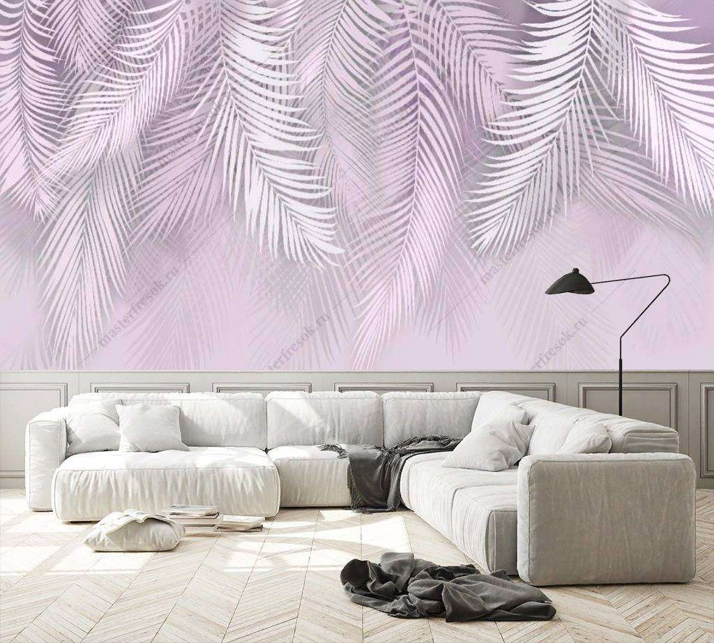 Фотообои в интерьере фоновые листья  10-768 фото