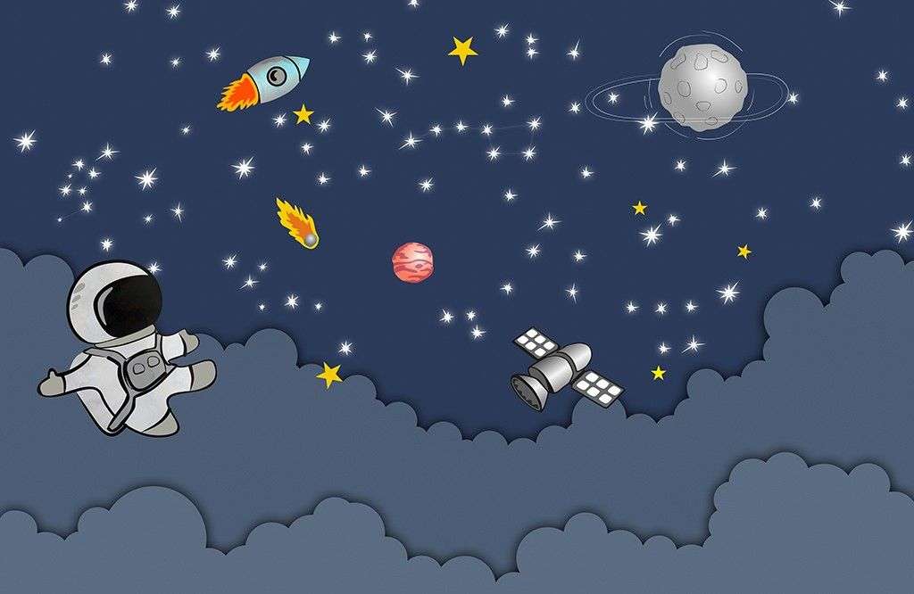 Фотообои в интерьере космический десант  14-638 фото