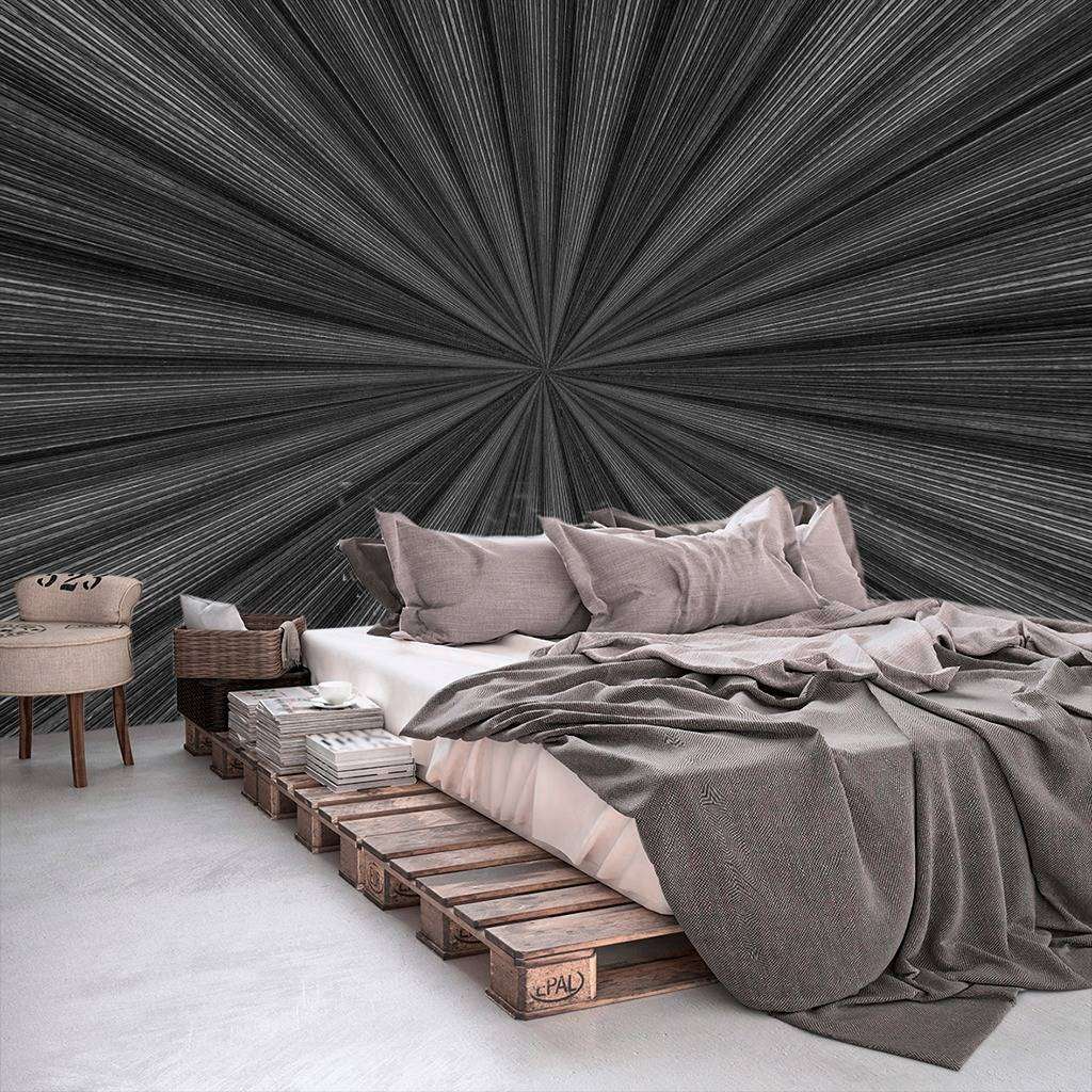 Фотообои в интерьере стереоскопические лучи черные  10-828 фото