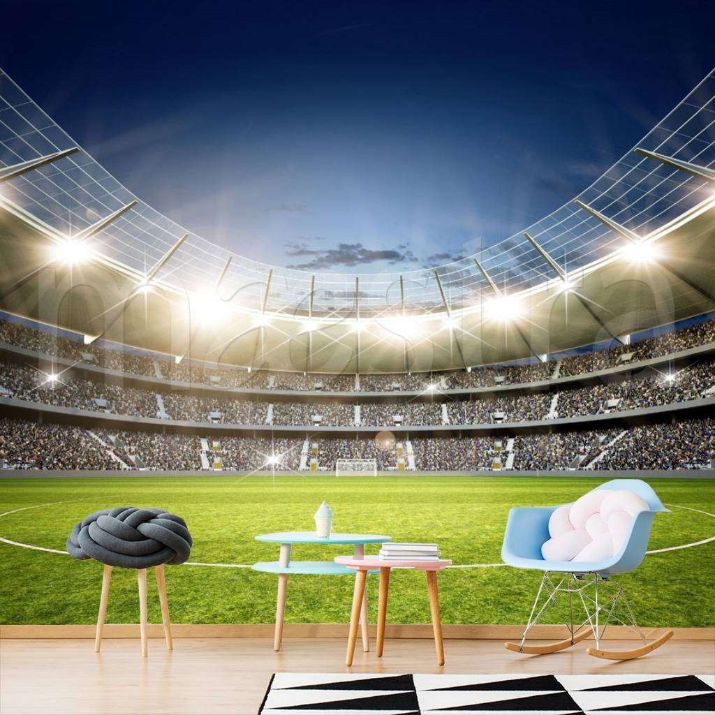 Фотообои в интерьере футбольное поле  12-549 фото