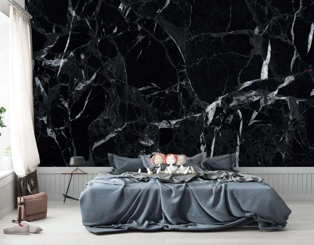Фотообои в интерьере мрамор черный  9-1860 фото