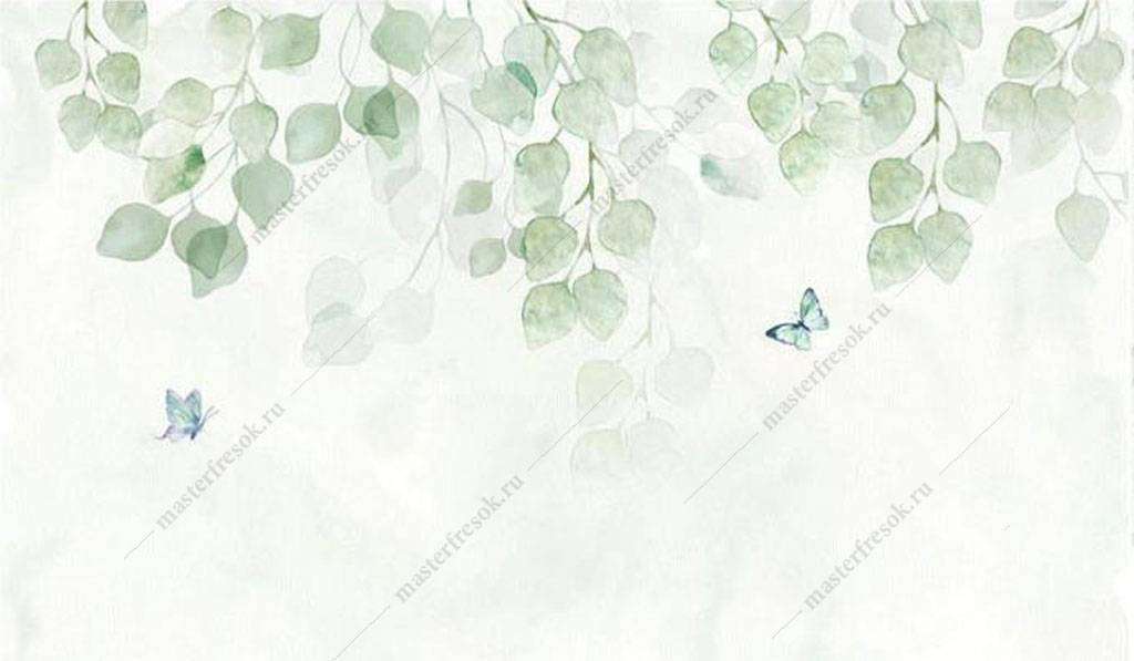 Фотообои в интерьере нежные веточки  16-181 фото