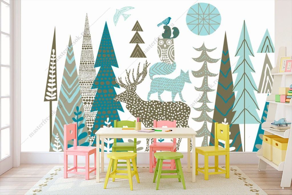 Фотообои Лес в скандинавском стиле  14-252