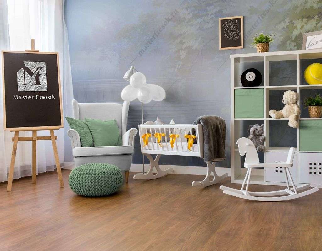 Фотообои в интерьере дерево окутанное туманом  13-432 фото