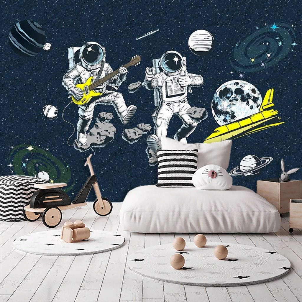 Фотообои в детскую: Космонавты-музыканты.   14-737
