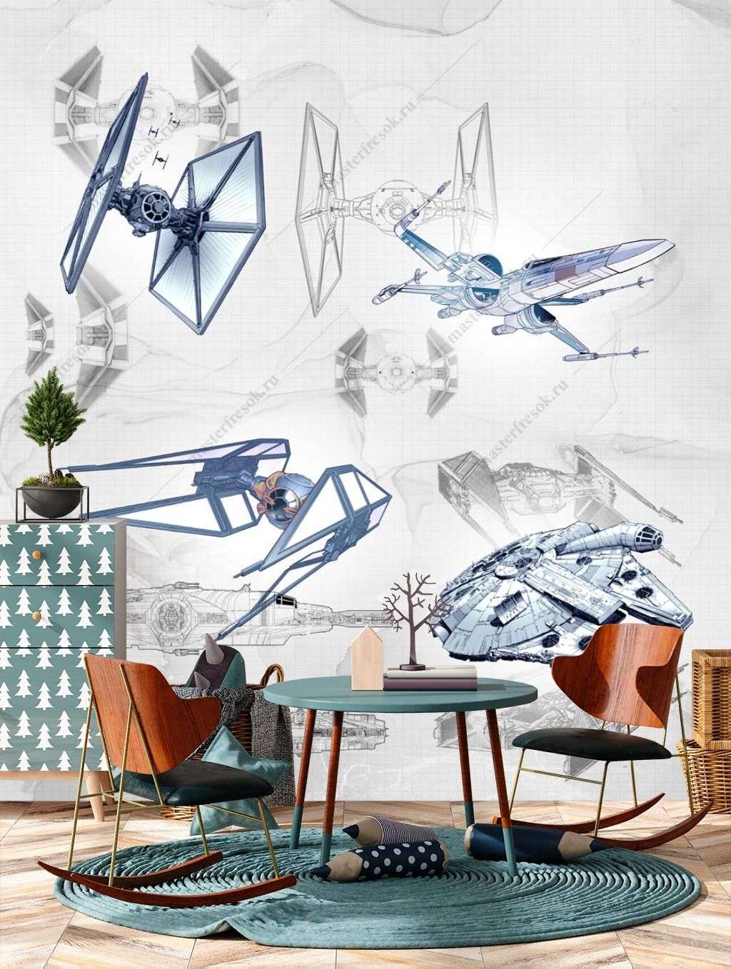 Фотообои в интерьере самолет макет  14-241 фото