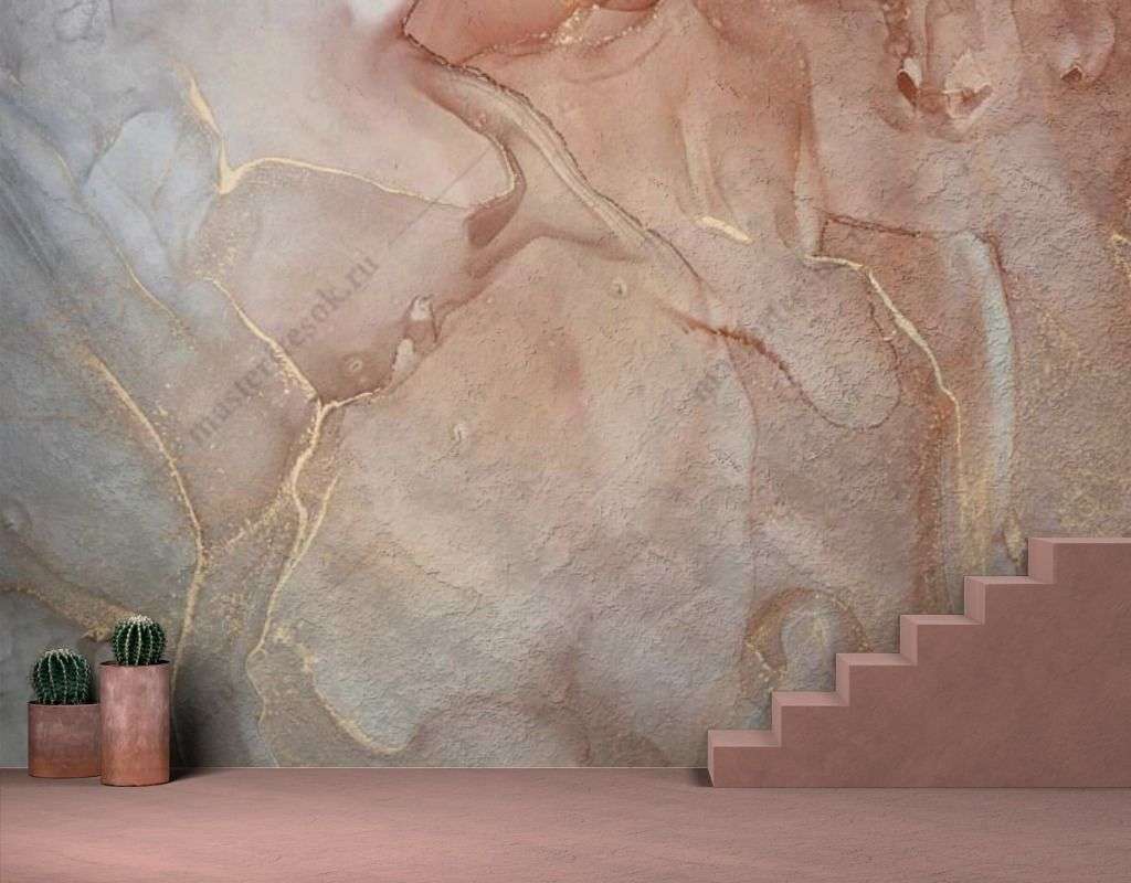 Фотообои в интерьере срез мрамора с золотом  9-1569 фото