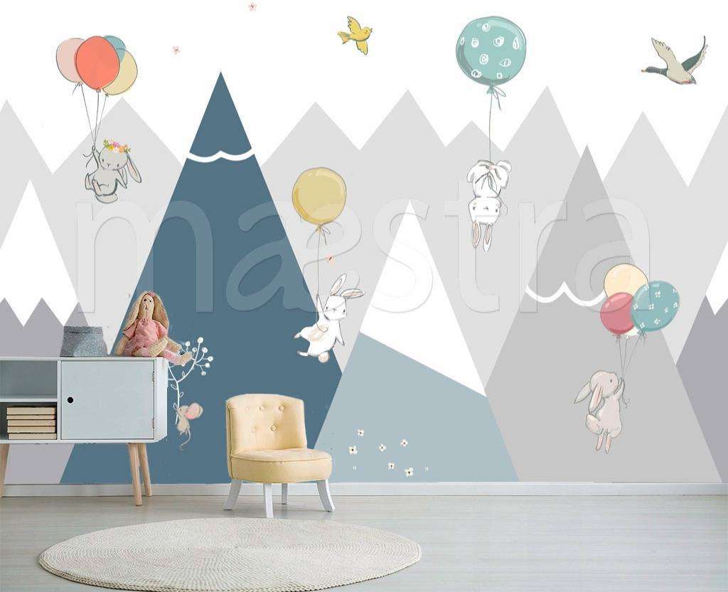 Фотообои в интерьере горы с животными  12-449 фото