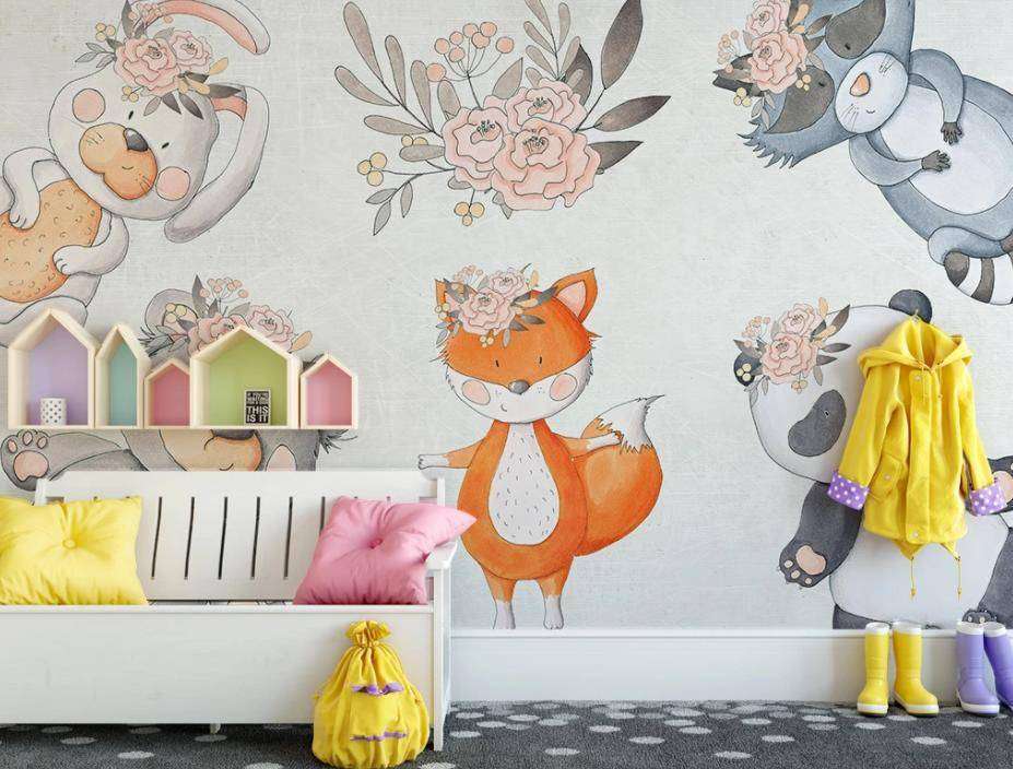 Фотообои Бесшовные обои на стену:  Веселые зверята. Артикул: 15-258  