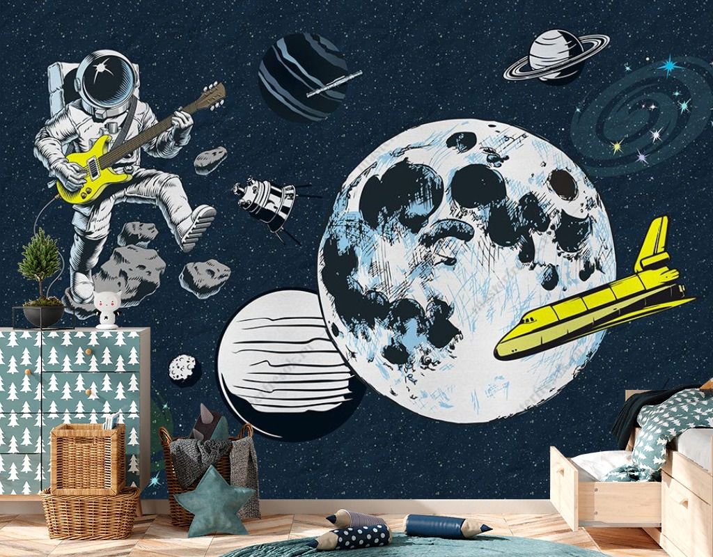 Фотообои в детскую: Космонавт-гитарист.   14-736