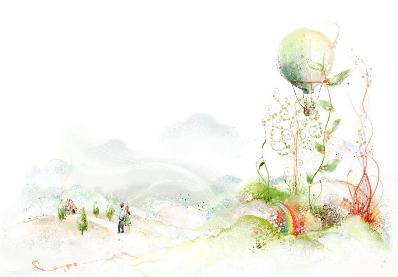 Фотообои в интерьере воздушный шар над полем  12-283 фото