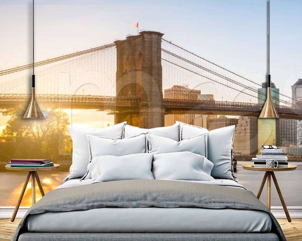 Фотообои в интерьере бруклинский мост панорама  9-833 фото