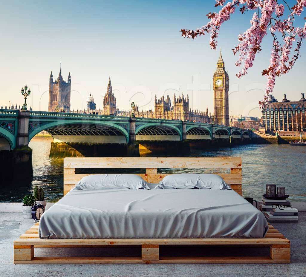 Фотообои в интерьере цветущий лондон  9-549 фото