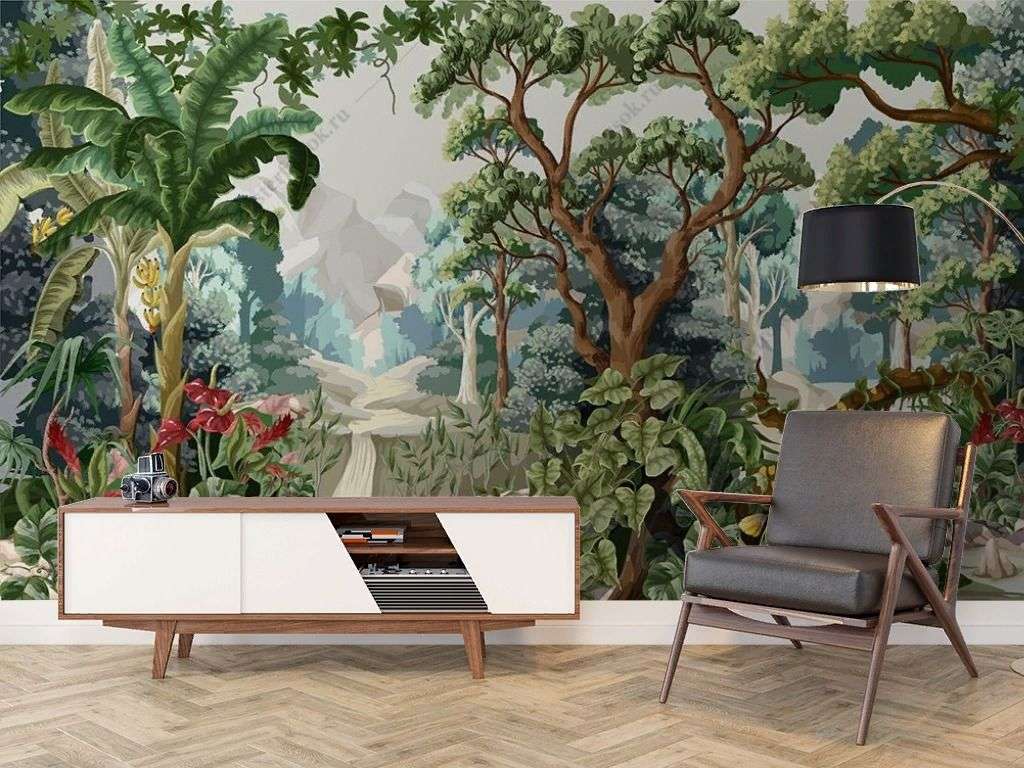 Фотообои в интерьере тропический пейзаж  9-1710 фото