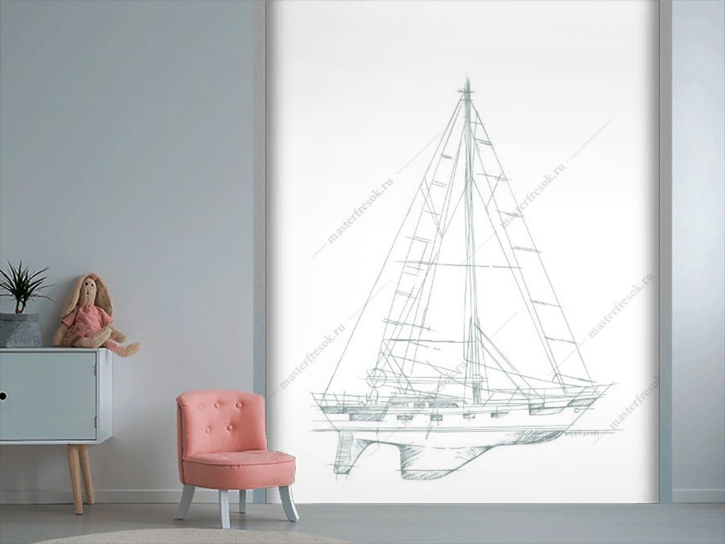 Фотообои Чертёж яхты   14-744