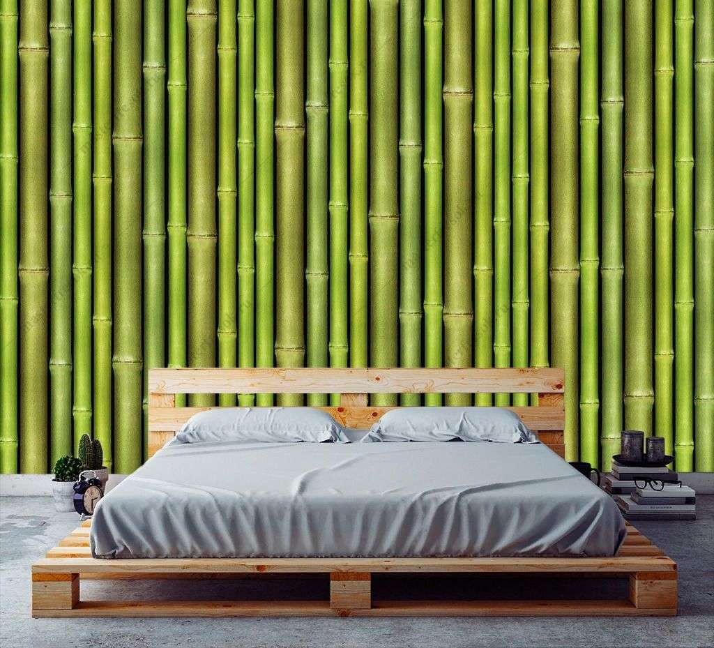 Фотообои в интерьере бамбуковые стволы  9-1761 фото