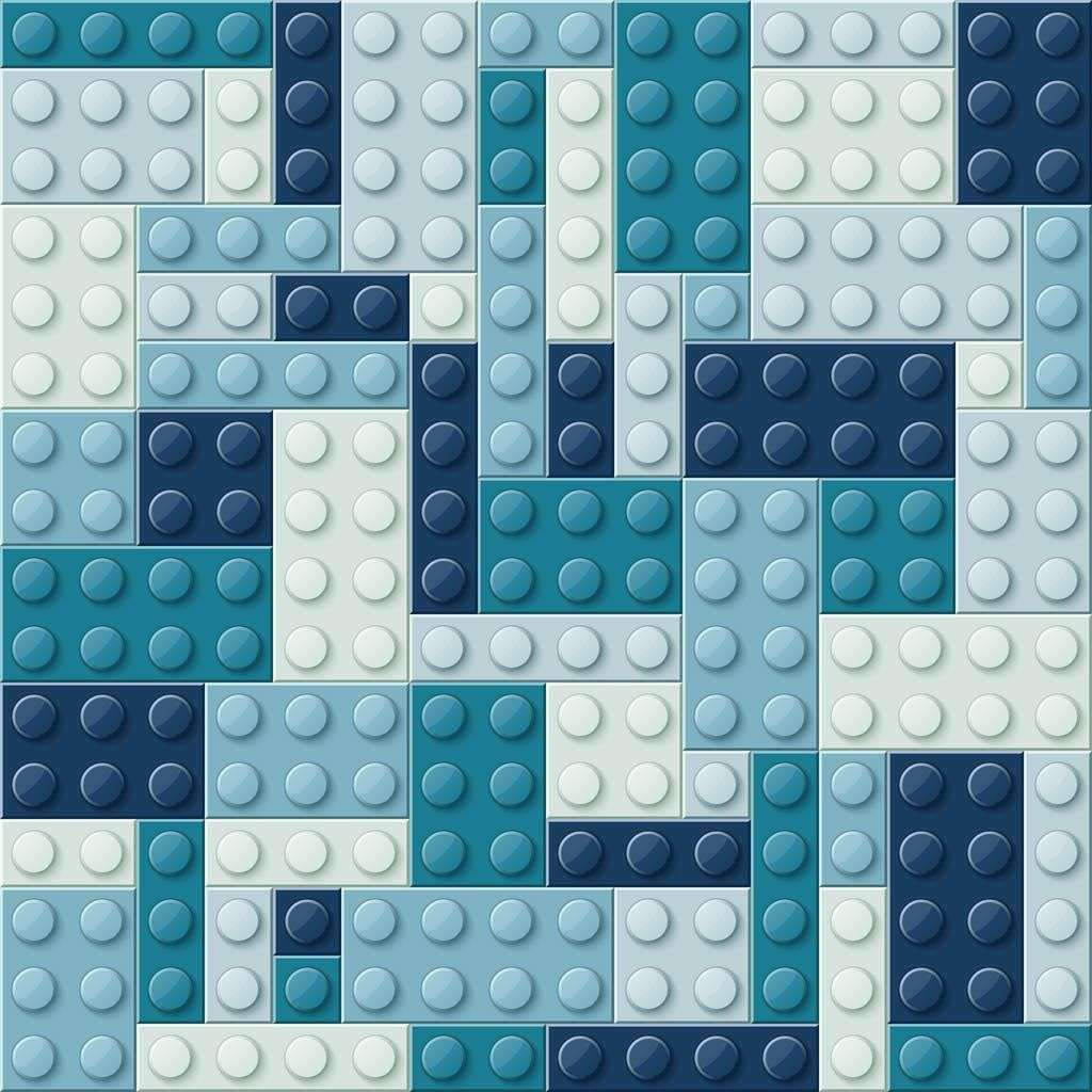 Фотообои в интерьере лего в синем цвете  12-1358 фото