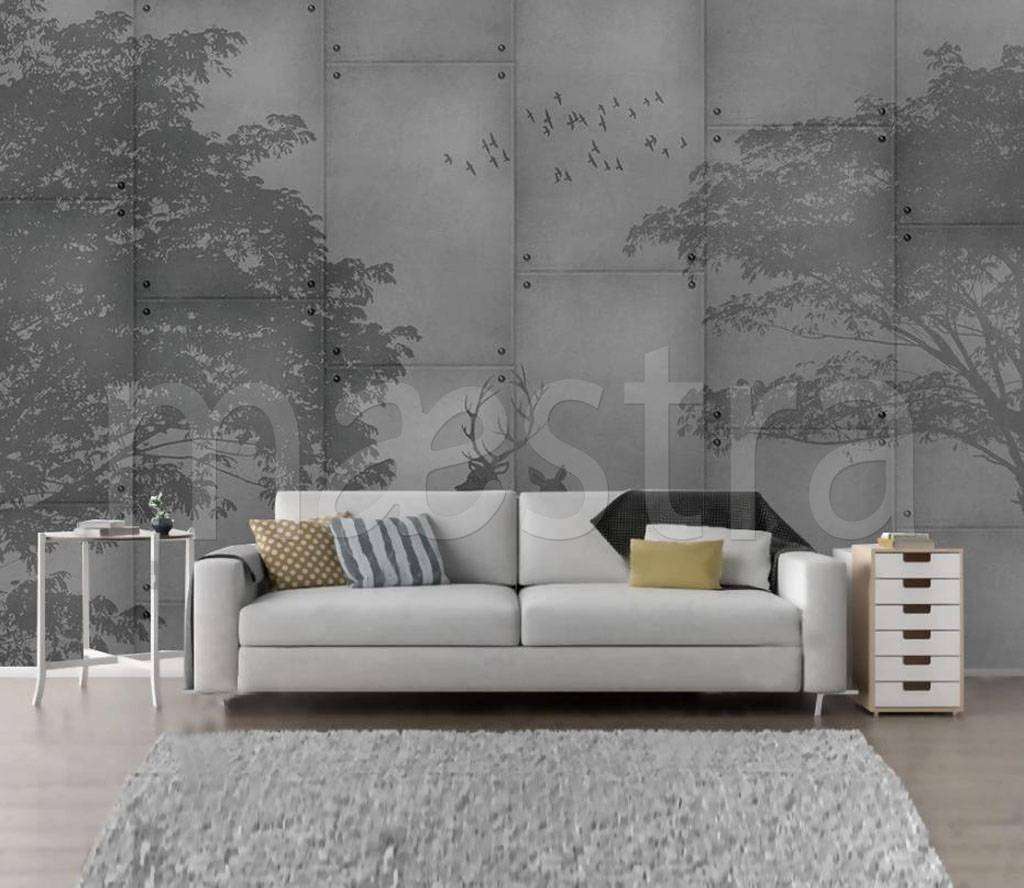 Фотообои Бесшовные обои на стену:  Лес с оленями. Артикул: 15-485  