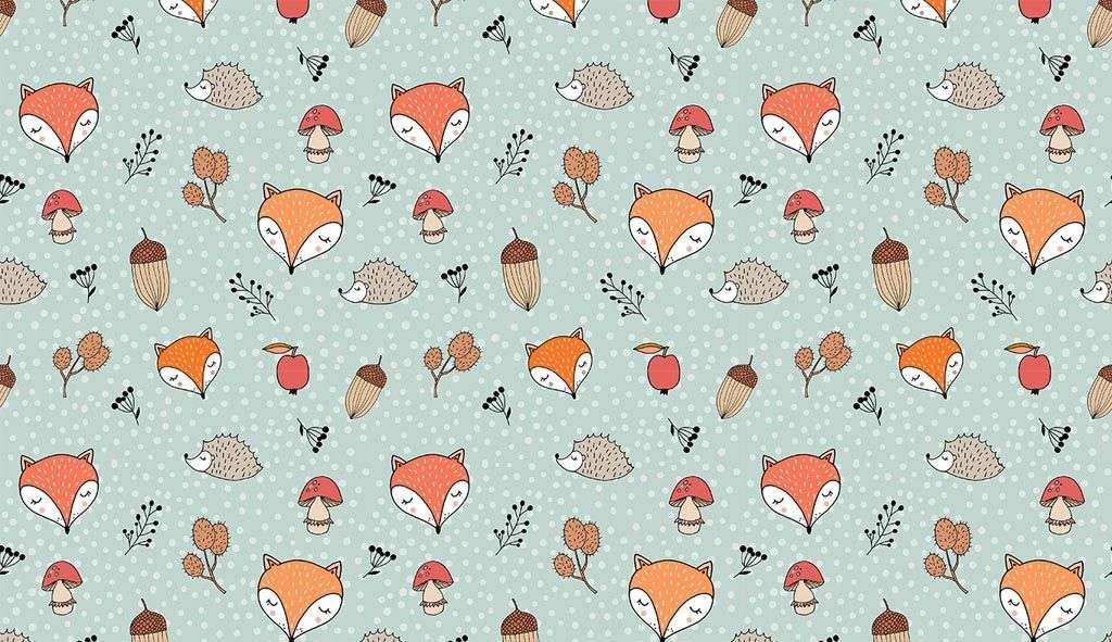 Фотообои в интерьере лисички и ежики  12-682 фото