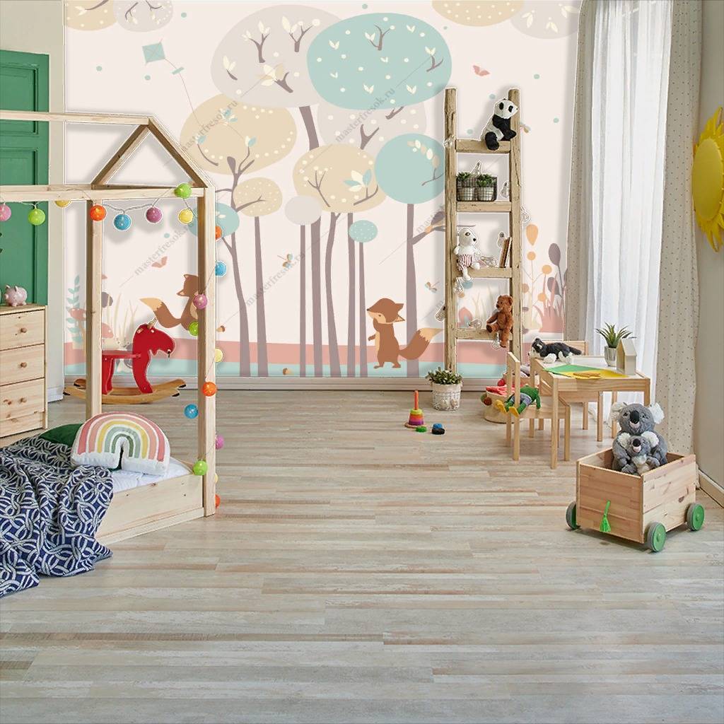 Фотообои Лисички в лесу  12-897