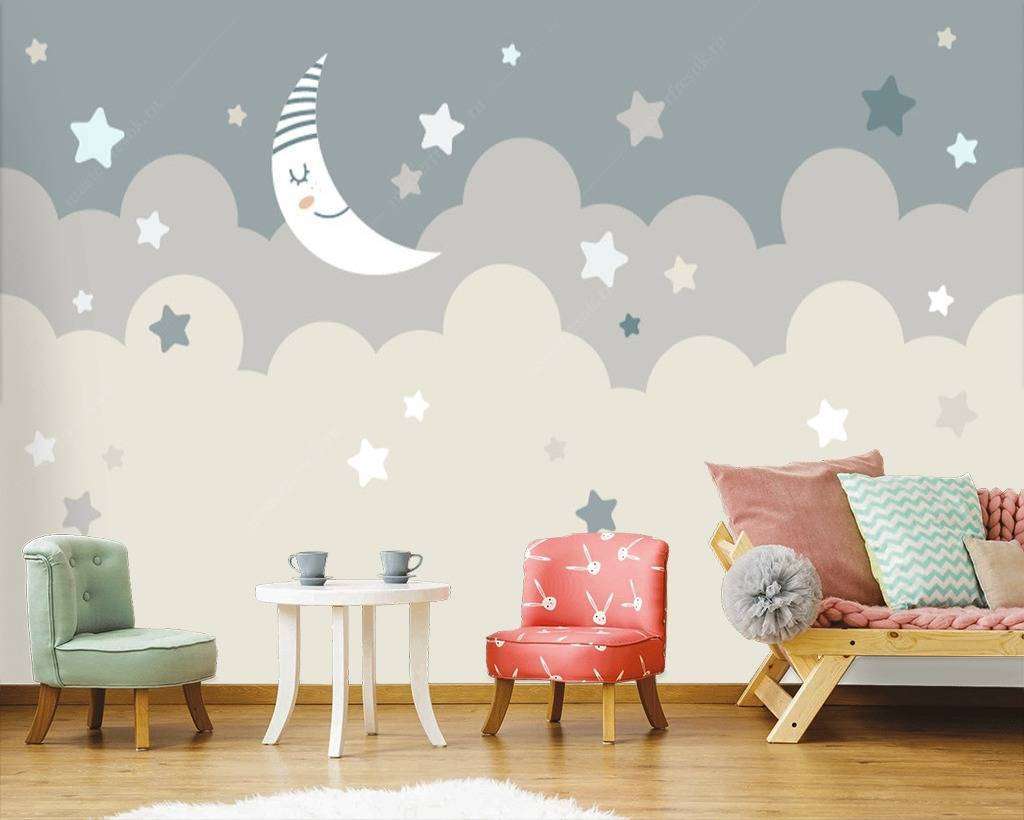 Фотообои в интерьере кучевые облака  12-618 фото