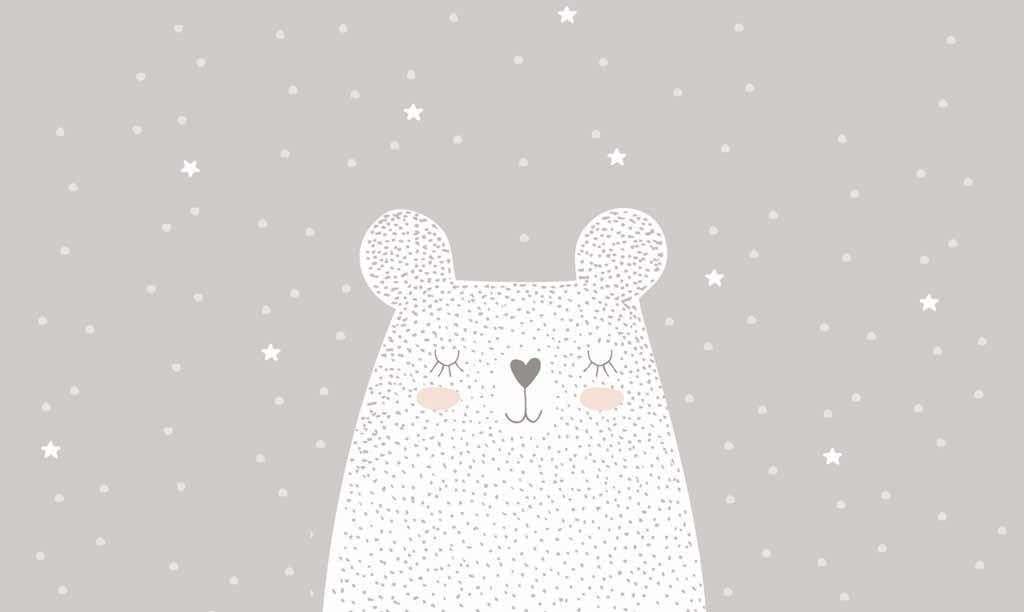 Фотообои в интерьере мишка белый  12-885 фото