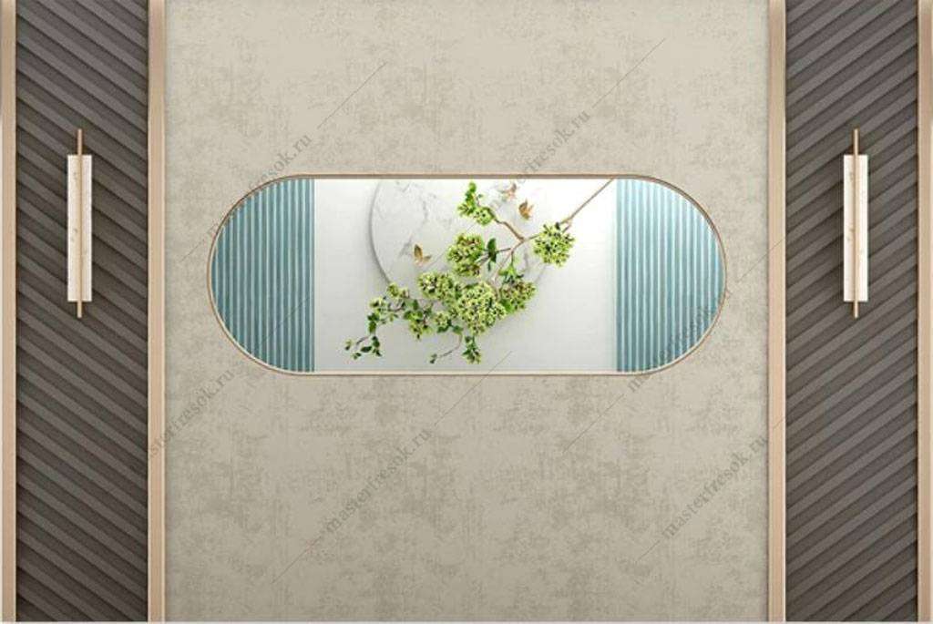 Фотообои в интерьере горизонтальное зеркало  16-053 фото