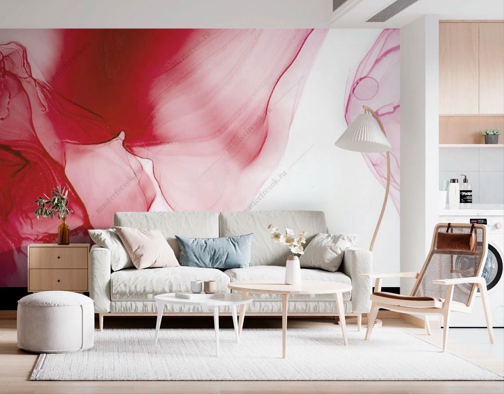Фотообои Красный флюид арт  9-1538