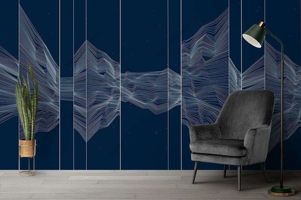 Фотообои в интерьере линии графика  9-1459 фото